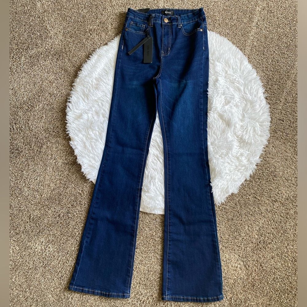 Nina Rossi Bootcut Jeans Long High Rise New Womens Size 7‎